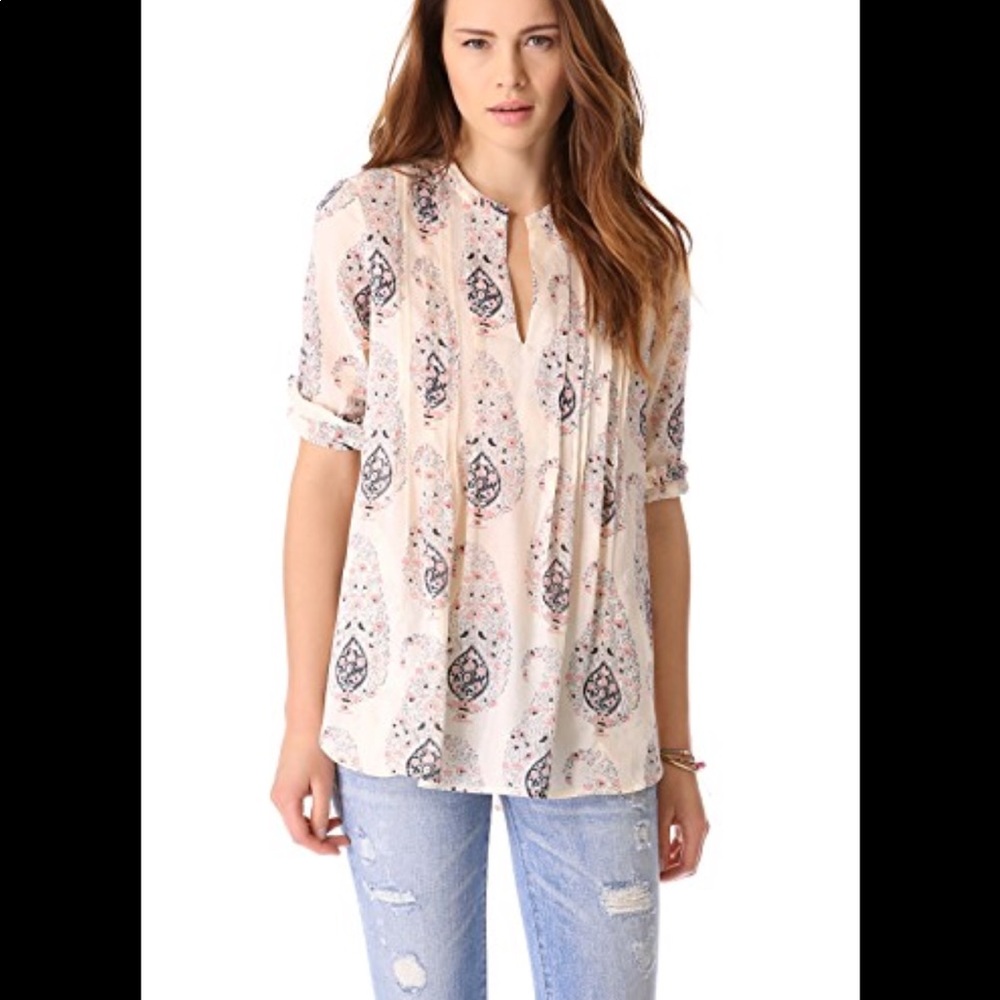 Rebecca Taylor Pintucked Paisley Top Large